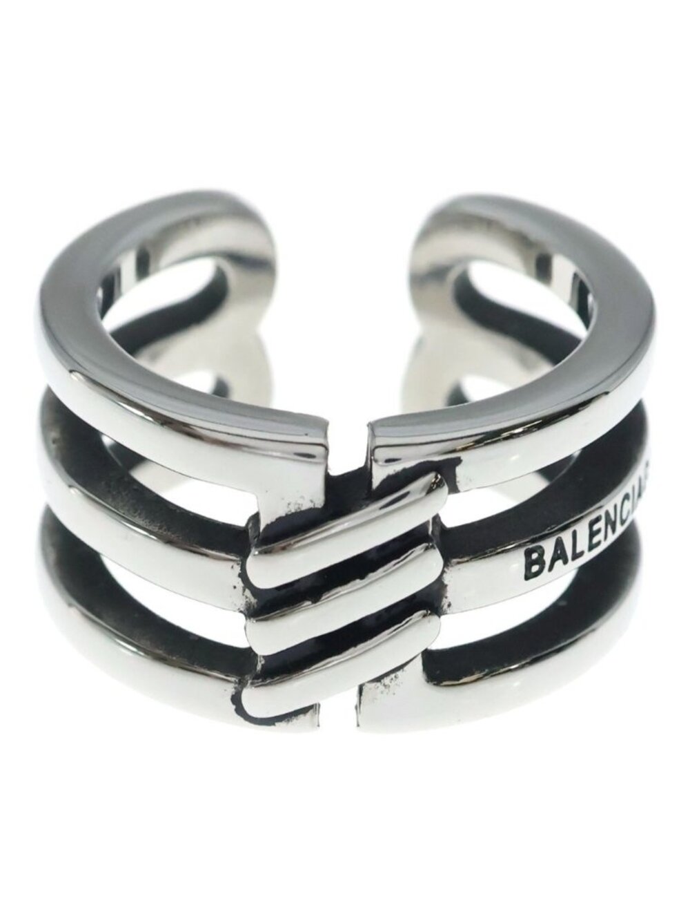 Balenciaga Icon Open Ring Silver
